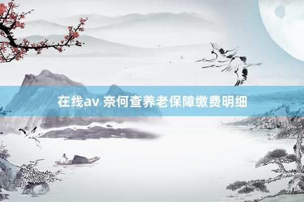 在线av 奈何查养老保障缴费明细