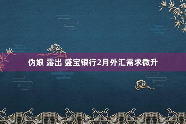 伪娘 露出 盛宝银行2月外汇需求微升