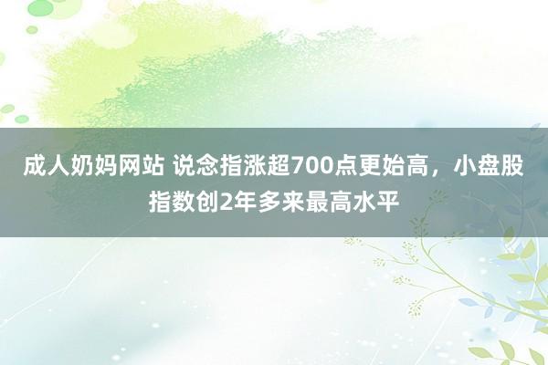 成人奶妈网站 说念指涨超700点更始高，小盘股指数创2年多来最高水平