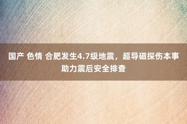 国产 色情 合肥发生4.7级地震，超导磁探伤本事助力震后安全排查