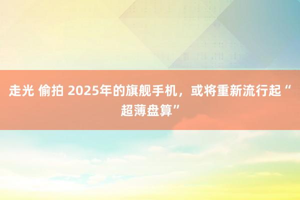 走光 偷拍 2025年的旗舰手机，或将重新流行起“超薄盘算”