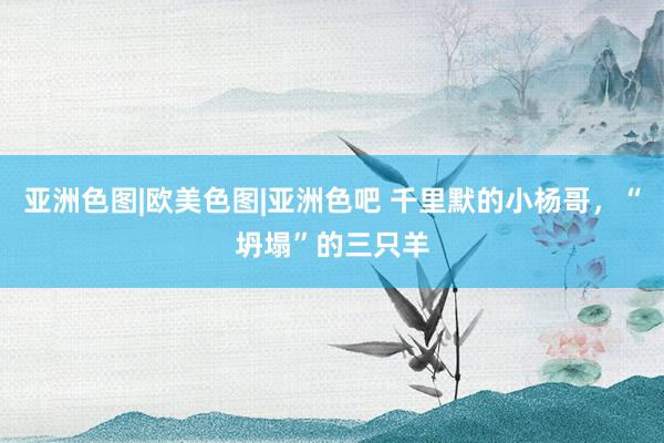 亚洲色图|欧美色图|亚洲色吧 千里默的小杨哥，“坍塌”的三只羊