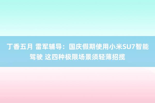 丁香五月 雷军辅导：国庆假期使用小米SU7智能驾驶 这四种极限场景须轻薄招揽