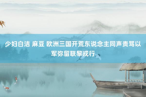 少妇白洁 麻豆 欧洲三国开荒东说念主同声责骂以军弥留联黎戎行