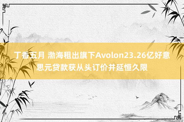 丁香五月 渤海租出旗下Avolon23.26亿好意思元贷款获从头订价并延恒久限