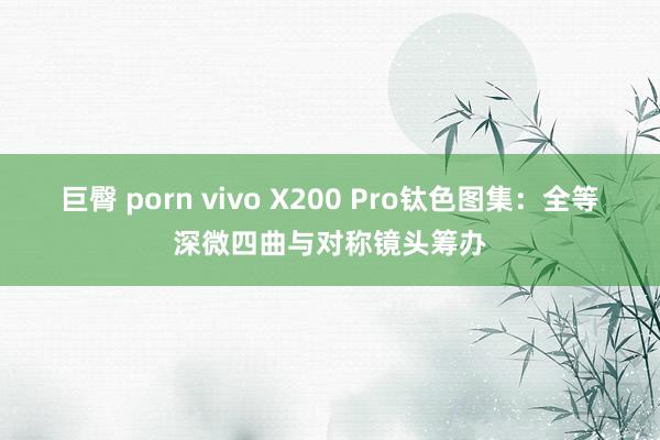 巨臀 porn vivo X200 Pro钛色图集：全等深微四曲与对称镜头筹办