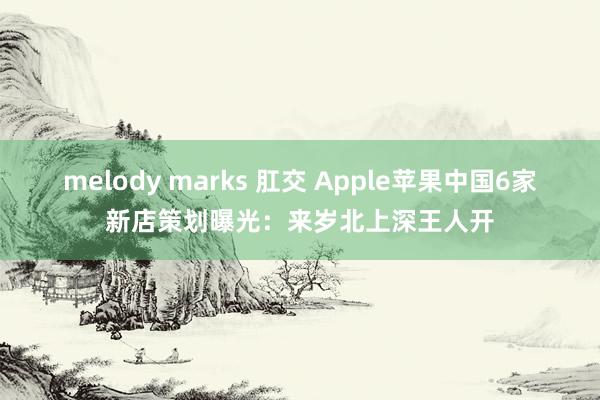 melody marks 肛交 Apple苹果中国6家新店策划曝光：来岁北上深王人开