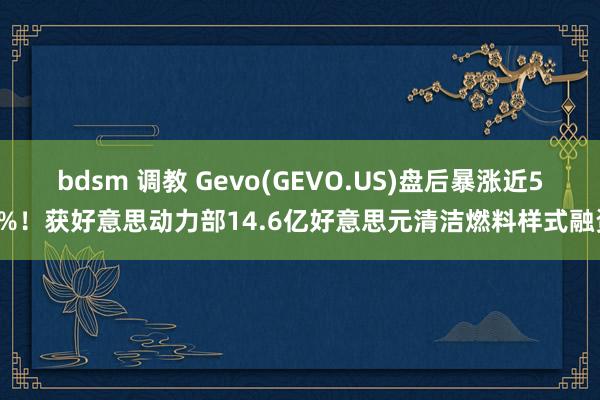 bdsm 调教 Gevo(GEVO.US)盘后暴涨近52%！获好意思动力部14.6亿好意思元清洁燃料样式融资