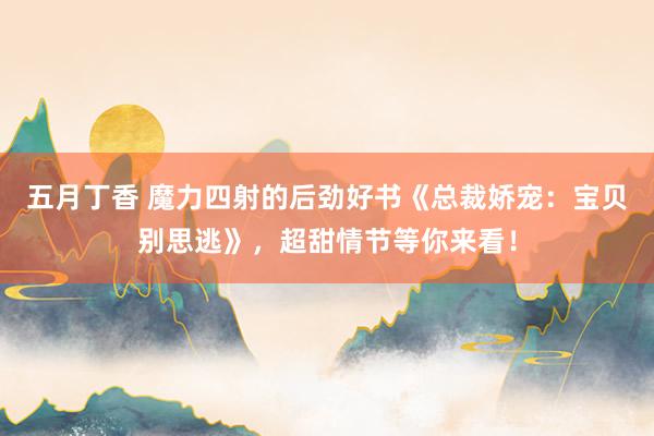 五月丁香 魔力四射的后劲好书《总裁娇宠：宝贝别思逃》，超甜情节等你来看！