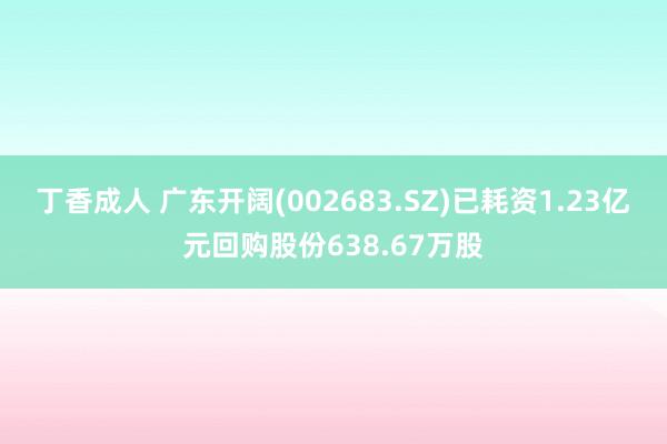 丁香成人 广东开阔(002683.SZ)已耗资1.23亿元回购股份638.67万股