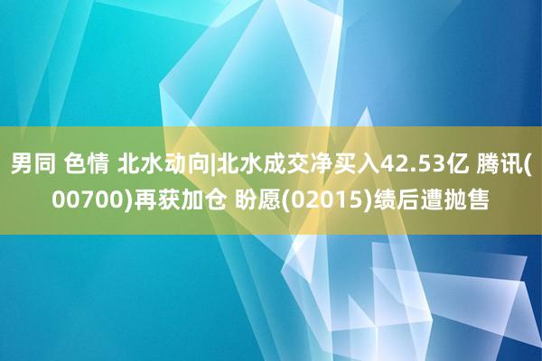 男同 色情 北水动向|北水成交净买入42.53亿 腾讯(00700)再获加仓 盼愿(02015)绩后遭抛售