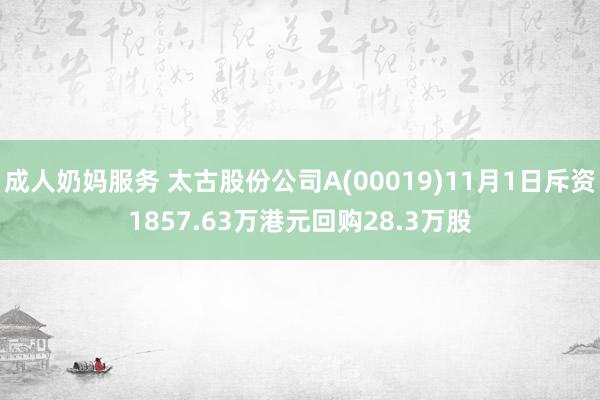 成人奶妈服务 太古股份公司A(00019)11月1日斥资1857.63万港元回购28.3万股