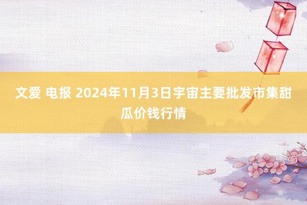 文爱 电报 2024年11月3日宇宙主要批发市集甜瓜价钱行情