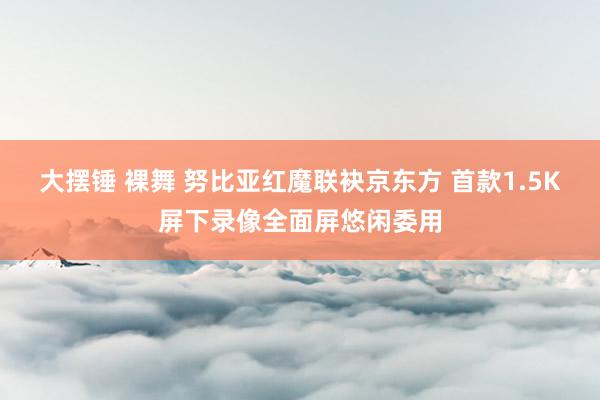 大摆锤 裸舞 努比亚红魔联袂京东方 首款1.5K屏下录像全面屏悠闲委用