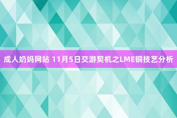 成人奶妈网站 11月5日交游契机之LME铜技艺分析