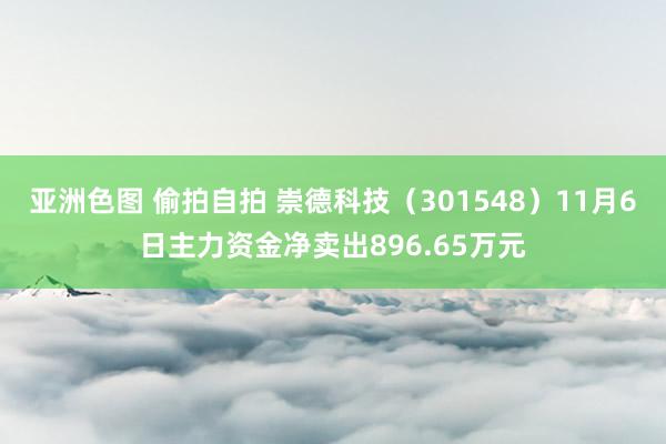 亚洲色图 偷拍自拍 崇德科技（301548）11月6日主力资金净卖出896.65万元