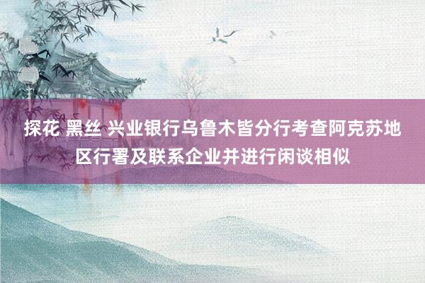 探花 黑丝 兴业银行乌鲁木皆分行考查阿克苏地区行署及联系企业并进行闲谈相似