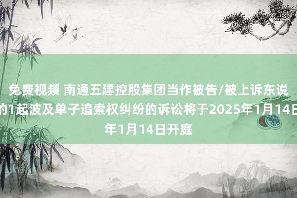 免费视频 南通五建控股集团当作被告/被上诉东说念主的1起波及单子追索权纠纷的诉讼将于2025年1月14日开庭