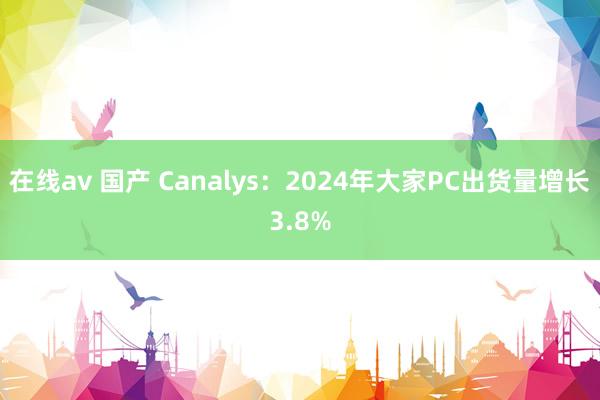 在线av 国产 Canalys：2024年大家PC出货量增长3.8%