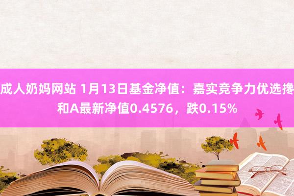 成人奶妈网站 1月13日基金净值：嘉实竞争力优选搀和A最新净值0.4576，跌0.15%