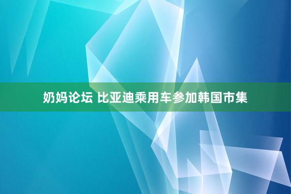 奶妈论坛 比亚迪乘用车参加韩国市集